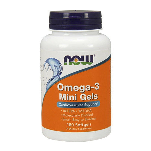 Now Foods Omega-3 Fish Oil Mini Gels Softgels, 180 Ea